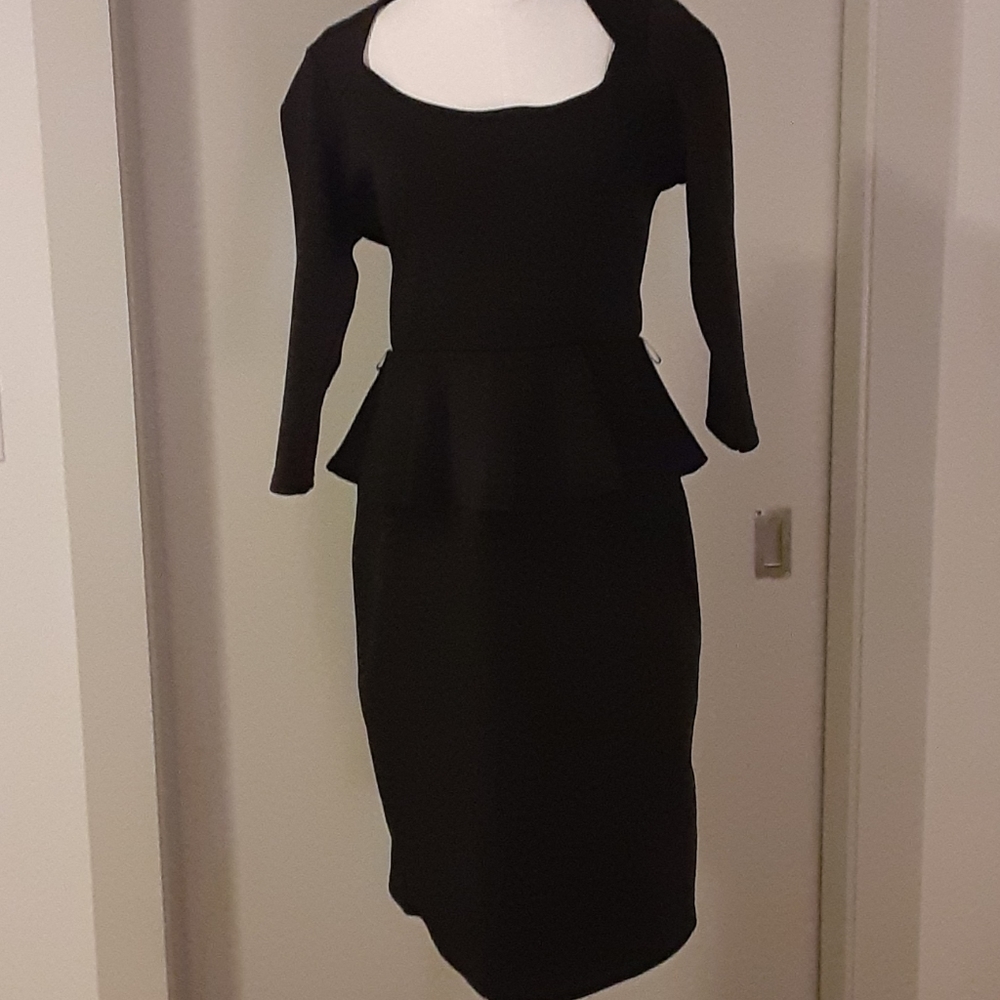 Black peplum Pinup girl dress